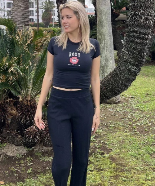 リュクス リラックス フレアパンツ ブルー ROXY パンツ AZUL PANTS/ロキシーウエストゴムリラックスロング