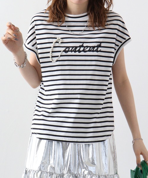 tシャツ Eglantine パール付カットソー レディース