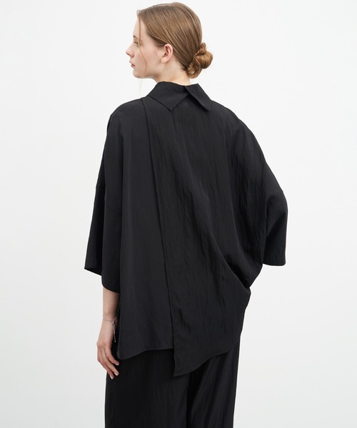 ブラウス シャツ 「ELOOPS」ボクシーデザインボタンレイヤードシャツ レディース メンズ STYLEBLOCK シャツ ブラウス シャツジャケット シアー