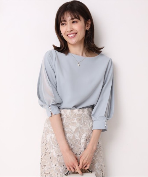 Apuweiser-riche - 新品同様♡アプワイザー♡洗える七分袖ブラウス Apuweiser-riche 「Apuweiser-riche」 7分袖ブラウス 1 ブルー