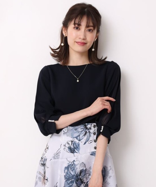 Apuweiser-riche - 新品同様♡アプワイザー♡洗える七分袖ブラウス Apuweiser-riche 「Apuweiser-riche」 7分袖ブラウス 1 ブルー
