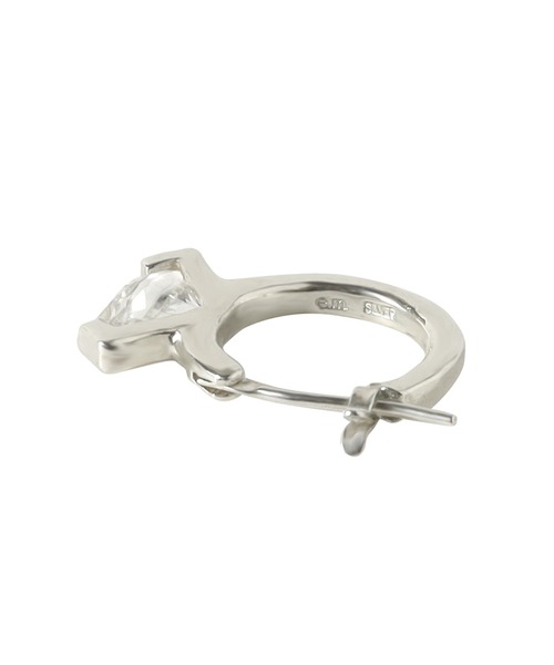 e.m.（イーエム） ピアス silver ジルコニアフープピアス/24AW