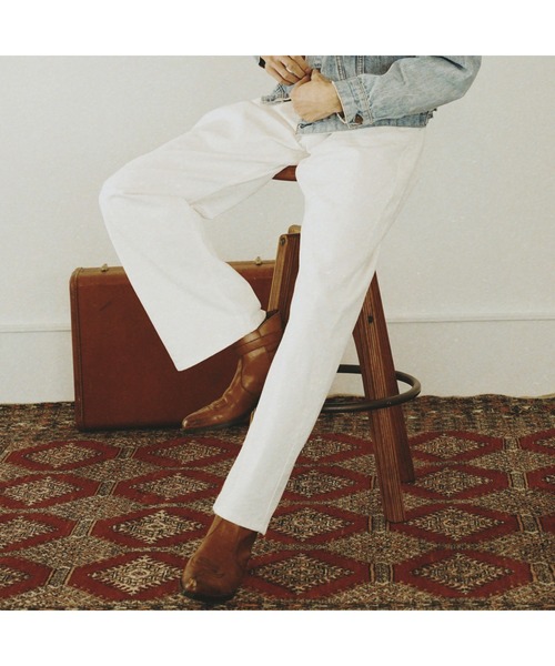 NENSIEN ホワイト ワイドデニムスラックス Noen（ノエン） ジーンズ ホワイトワイドデニムパンツ メンズ