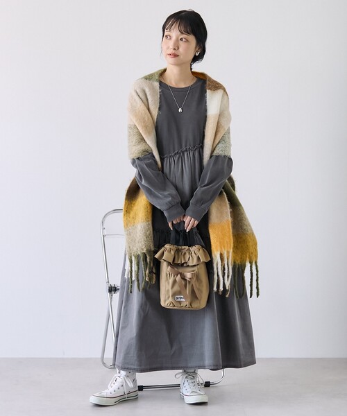 ワンピース 「新色追加」裾フリルピグメント ロングスリーブワンピース | FREAK'S STORE | 10