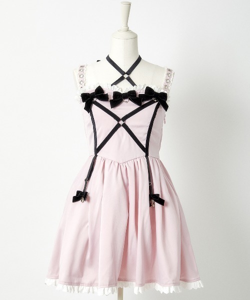 アメルジュ　ruffle ribbon maix onepiece アメルジュ ruffle ribbon maix onepiece