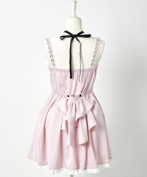 AVENCHUMU ワンピース Back ruffle ribbon harness one piece