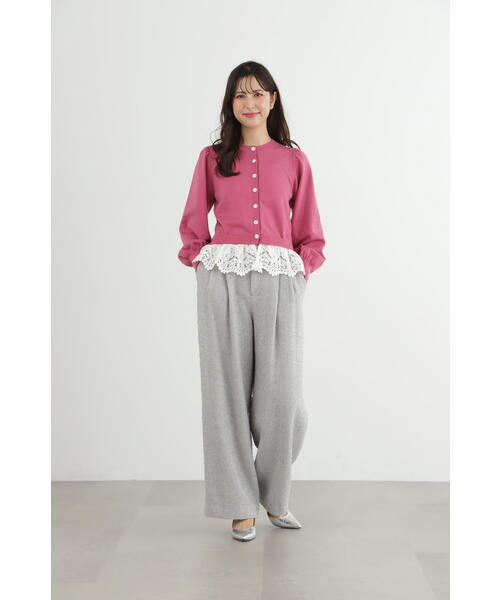 JILLSTUART - JILL ♡ ペプラムカーディガン JILL STUART カーディガン レースペプラムニットカーディガン
