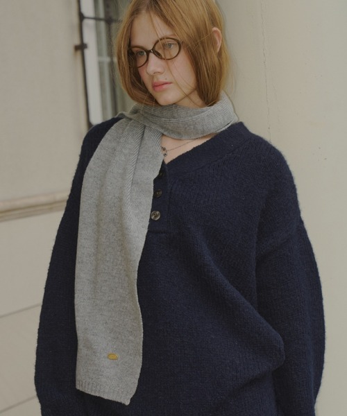 giunon マフラー GIUNON マフラー ストール long knit charm muffler / ロングニット