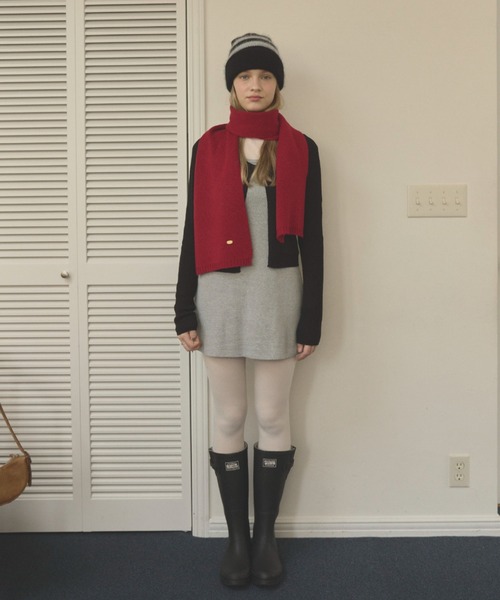 GIUNON マフラー ストール long knit charm muffler / ロングニット