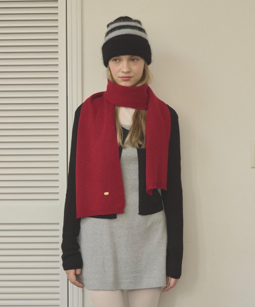 GIUNON マフラー ストール long knit charm muffler / ロングニット
