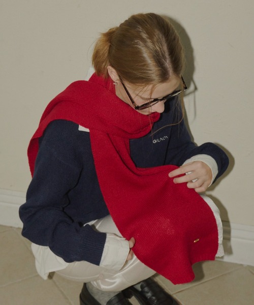 GIUNON マフラー ストール long knit charm muffler / ロングニット