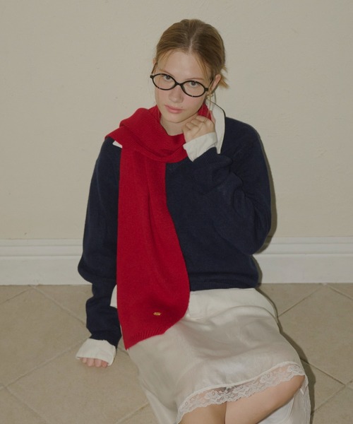 GIUNON マフラー ストール long knit charm muffler / ロングニット