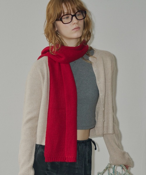 giunon マフラー GIUNON マフラー ストール long knit charm muffler / ロングニット