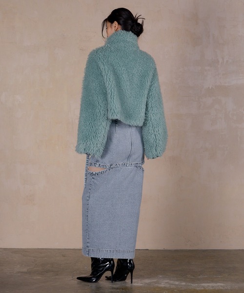 NEW CRIMPED FUR CROPPED BLOUSON
