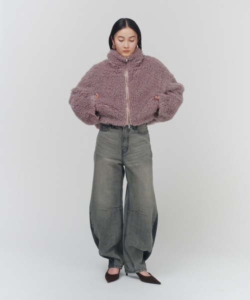 ジャケット・アウター NEW CRIMPED FUR CROPPED BLOUSON THINGS THAT MATTER（シングス ザット マター） ブルゾン アウター NEW