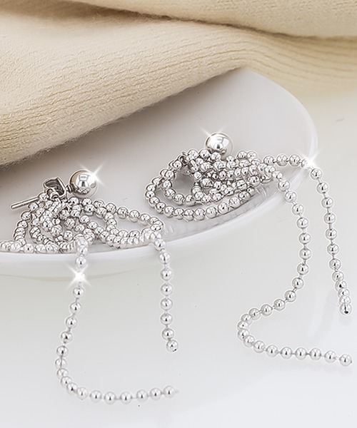 Swarovski リボン型 チェーン付きピアス ap185_1.jpg