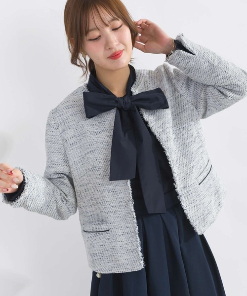 PICCIN ジャケット ノーカラージャケット フロントホック