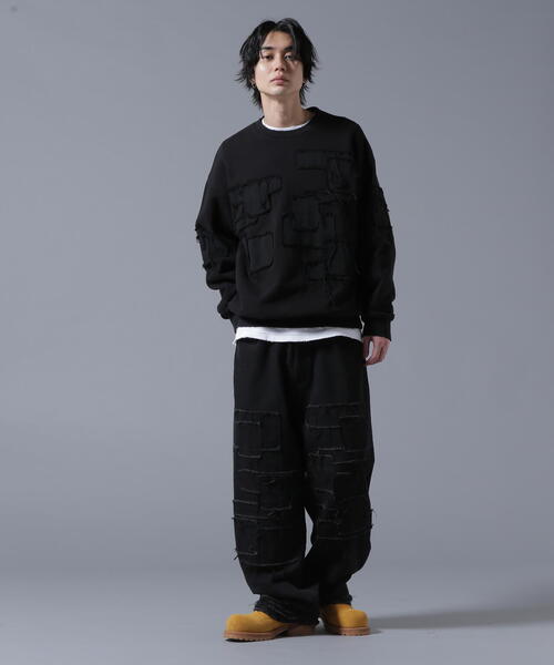 【DankeSchon】PATCHWORK CREW NECK SWEAT ブラック 要在庫確認 DANKE SCHON トレーナー スウェット DankeSchon/ダンケシェーン