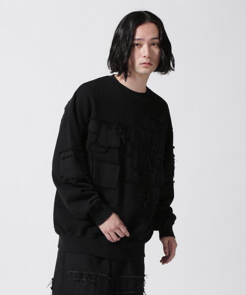 【DankeSchon】PATCHWORK CREW NECK SWEAT ブラック 要在庫確認 DANKE SCHON トレーナー スウェット DankeSchon/ダンケシェーン