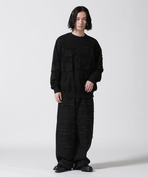 【DankeSchon】PATCHWORK CREW NECK SWEAT ブラック 要在庫確認 DANKE SCHON トレーナー スウェット DankeSchon/ダンケシェーン
