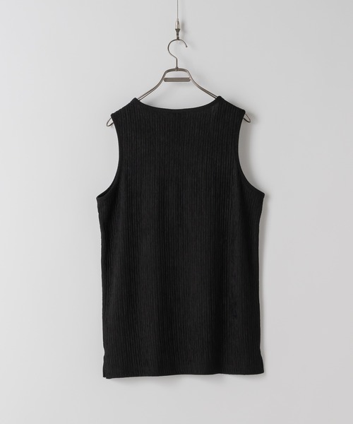 Casper John タンクトップ Striped crepe tank top/楊柳タンク