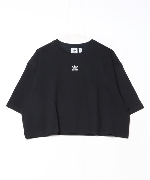 Tシャツ・カットソー [ADIDAS] Essential Lip Crop T-shirt adidas tシャツ エッセンシャルズ クロップ半袖Tシャツ