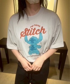tシャツ 「DISNEY/ディズニー」天竺 プリント WIDE 半袖Tシャツ リロ・アンド・スティッチ レディース メンズ