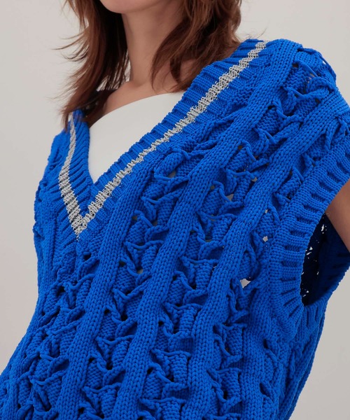 ベスト ジレ STUMBLY / Bulky Tilden Knit Vest(バルキーチルデンニットベスト 535-5170002) レディース I-SOOK ベスト ジレ オーバーニットベスト(chiica select) / V