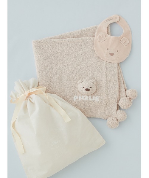 【新品】GELATO PIQUE ロゴ刺繍 ビスケットベージュアイボリーパウダー gelato pique（ジェラートピケ）の「パウダービスケットさがら刺繍