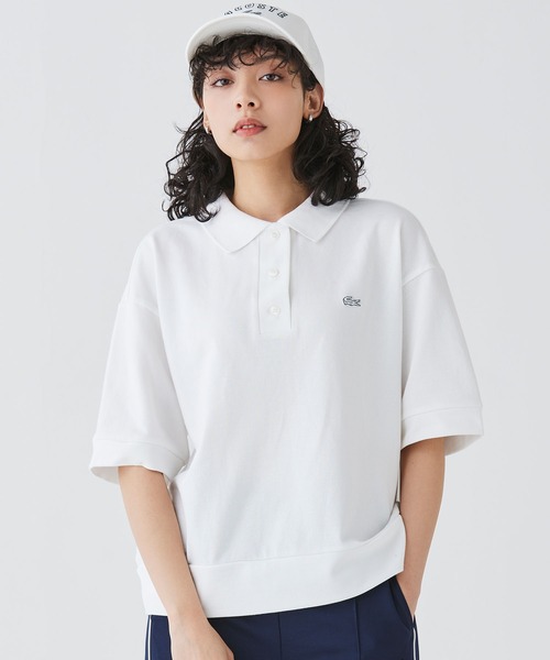 「LACOSTE」 半袖ポロシャツ 36 ホワイト レディース