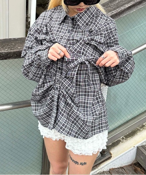 sedacle girl ブラウス シャツ フロントリボンアソートシャツ