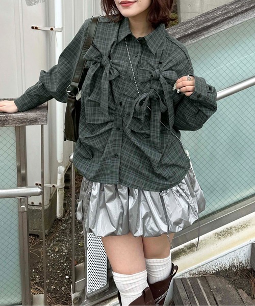 ブラウス シャツ フロントリボンブラウス レディース sedacle girl ブラウス シャツ フロントリボンアソートシャツ