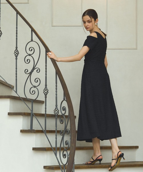ERADIE ワンピース Heart neck bead trim one-piece ハート