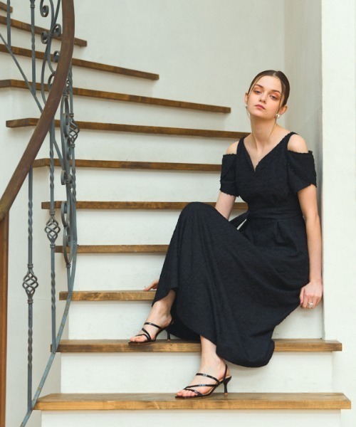 ERADIE ハートネックビーズトリムワンピース ERADIE ワンピース Heart neck bead trim one-piece ハート
