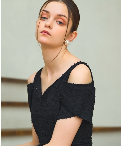 ERADIE ワンピース Heart neck bead trim one-piece ハート
