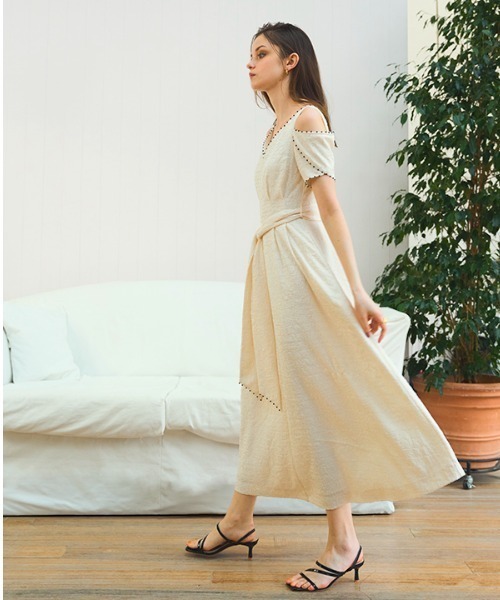 eradie ワンピース ERADIE ワンピース Heart neck bead trim one-piece ハート
