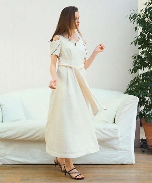 eradie ワンピース ERADIE ワンピース Heart neck bead trim one-piece ハート