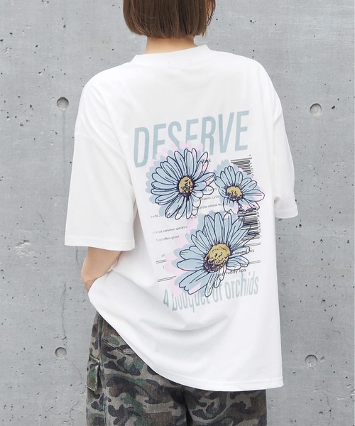 tiptop tシャツ カラフルフラワーBIGTシャツ レディース