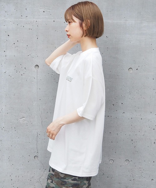 tiptop tシャツ カラフルフラワーBIGTシャツ レディース