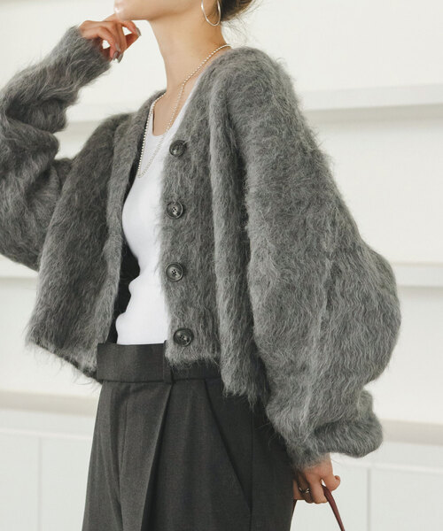 NOBLE（ノーブル） ニットカーディガン FREE ホワイト レディース