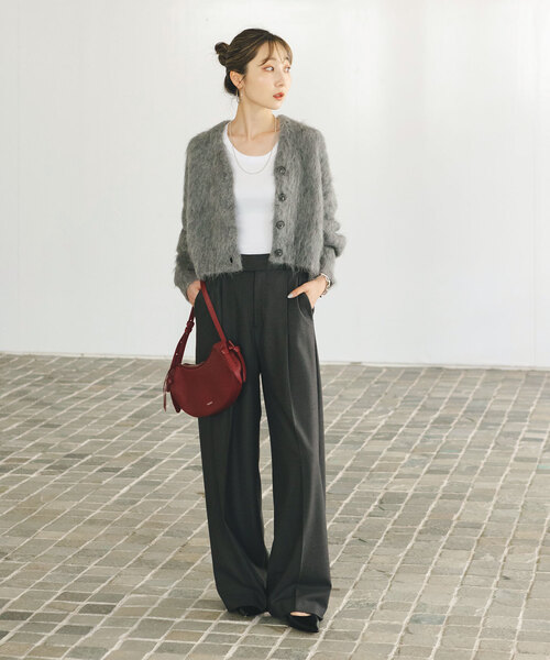 NOBLE（ノーブル） ニットカーディガン FREE ホワイト レディース