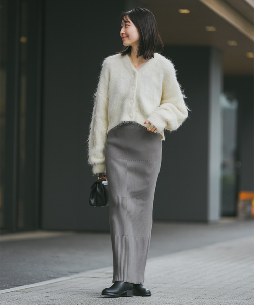 NOBLE（ノーブル） ニットカーディガン FREE ホワイト レディース