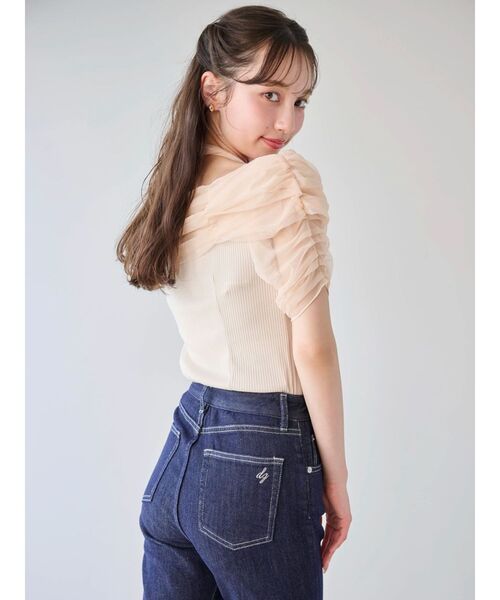 dazzlin（ダズリン） tシャツ シアーオフショルダートップス