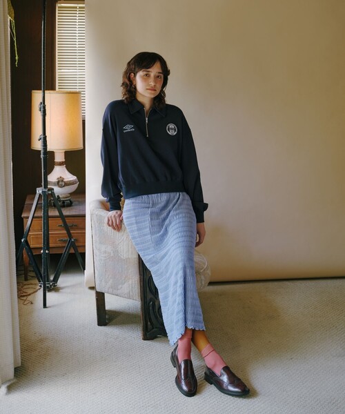 「FREAK'S STORE」 「UMBRO」スウェットカットソー フリ- ブルー レディース FREAK'S STORE トレーナー スウェット UMBRO × STORE/アンブロ