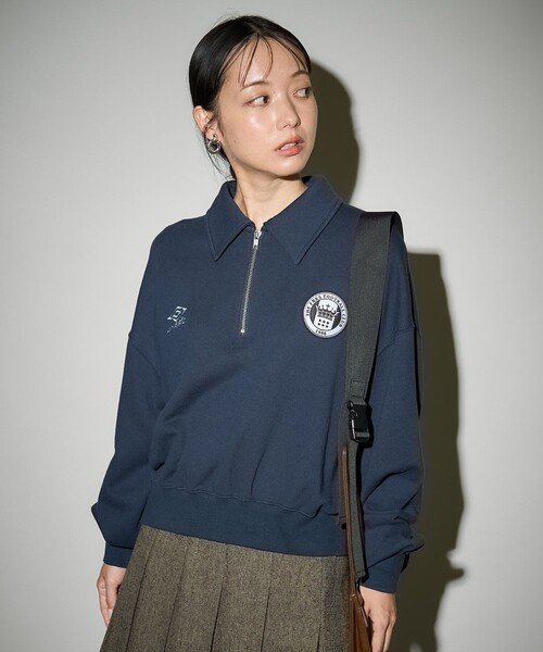「FREAK'S STORE」 「UMBRO」スウェットカットソー フリ- ブルー レディース FREAK'S STORE トレーナー スウェット UMBRO × STORE/アンブロ