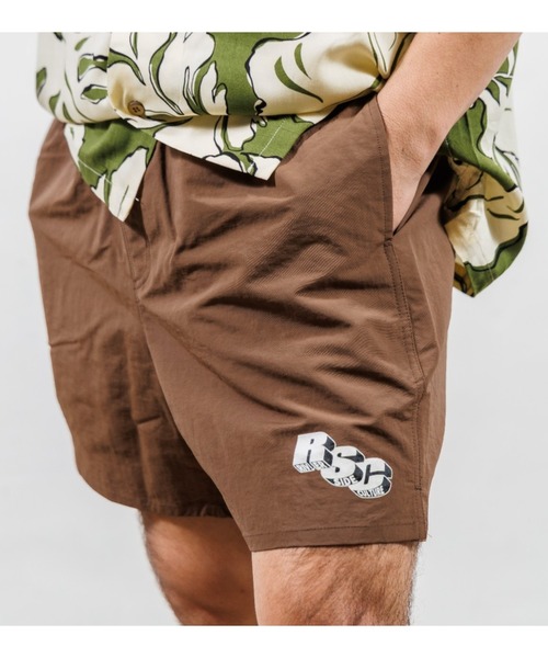 ブラウン ロゴ入り ショートパンツ Lサイズ RIVER SIDE CULTURE パンツ RIVER SIDE CULTURE/RSC STYLE 水陸両用