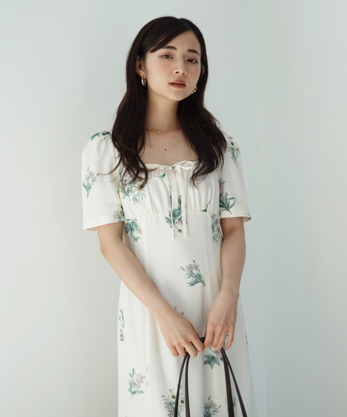 eimy istoire ワンピース ボタニカルフラワーハーフスリーブ