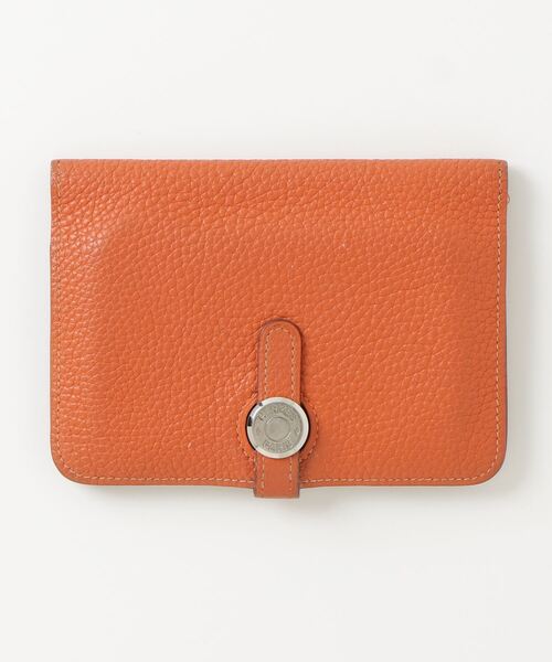 HERMES 「HERMES」 ドゴン 二つ折り 財布 - オレンジ レディース