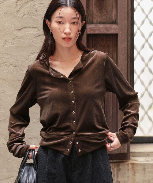 ベロベティ titivate（ティティベイト） カーディガン シアーベロアカーディガン