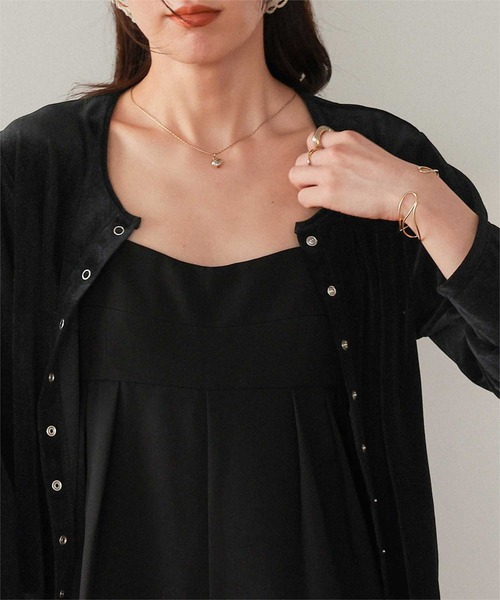 titivate（ティティベイト） カーディガン シアーベロアカーディガン